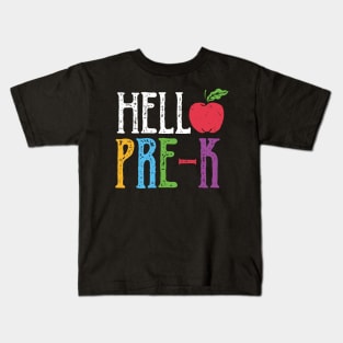 Hello Pre K Apple Pre Kindergarten Teacher Student Back To School Gift Kids T-Shirt